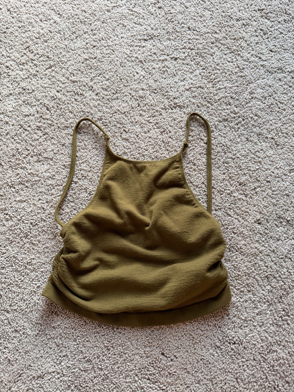 Urban Outfitters Olive Cropped Ribbed Cami